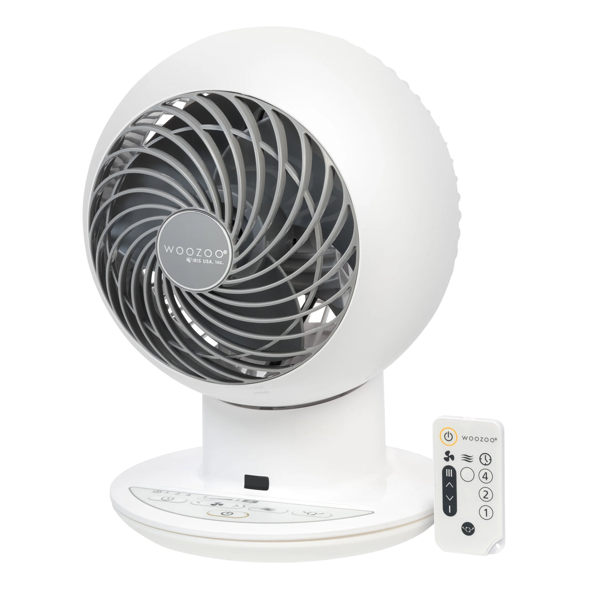 White Compact Oscillating Circulator Fan with Remote J489