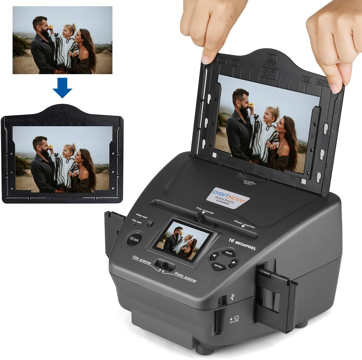 16MP Film Scanner with 2.4 LCD Screen for 35mm Slides and Negatives Q8719