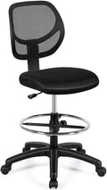Black Mesh Drafting Chair with Footrest Ring F51659