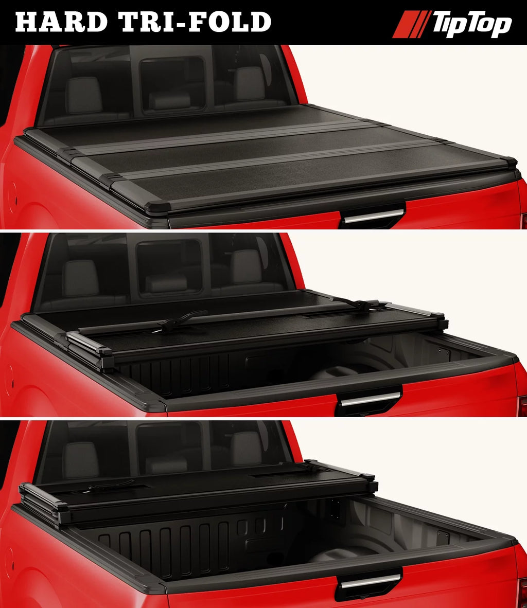 Tri-Fold Hard Tonneau Cover Truck Bed FRP 6.5ft R5181