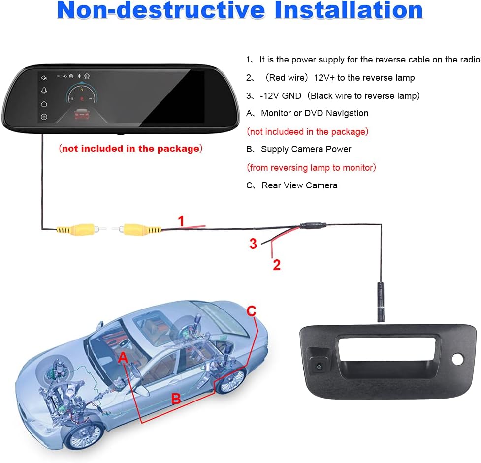Waterproof Black Tailgate Handle with Camera Pack of 2 B567