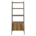 Reclaimed Wood Ladder Bookcase with Cabinet Y5348