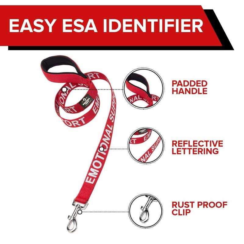 Emotional Support Dog Leash Wrap with Neoprene Handle V9113