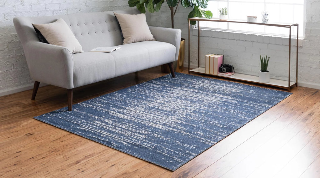 Navy Blue 5' x 8' Flatweave Rug S285973