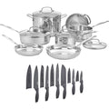 11-Piece Stainless Cookware Set with 12 Piece Cutlery Set R689728