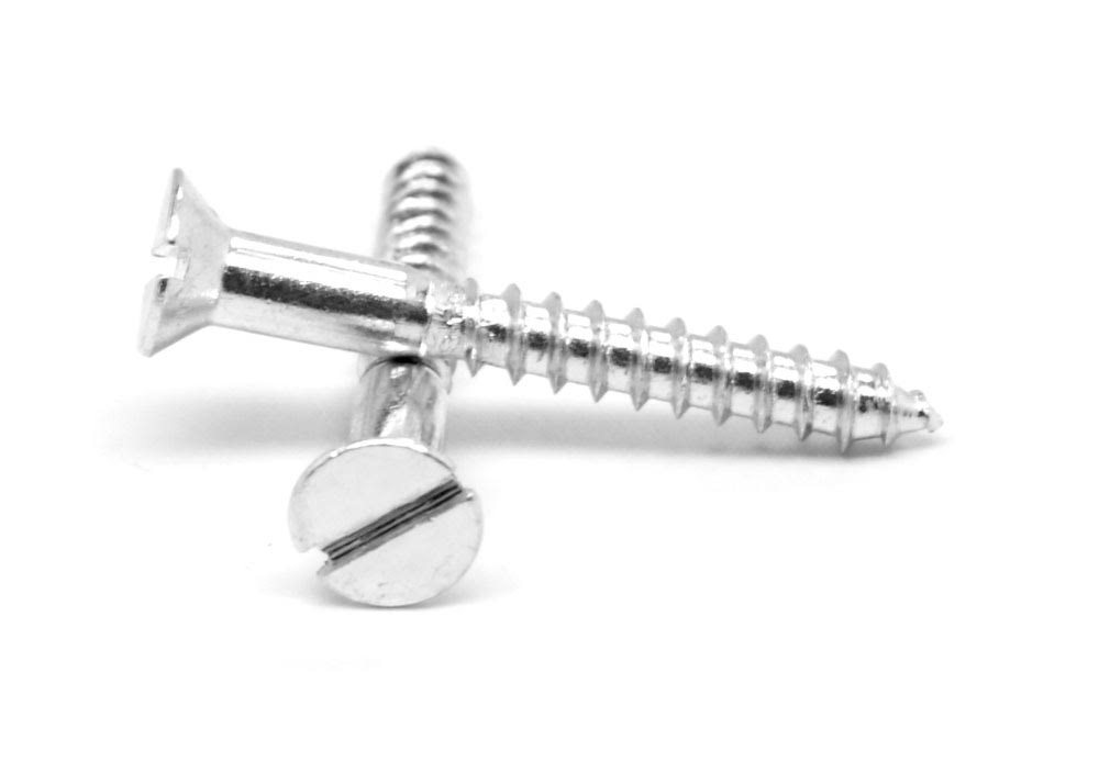 5/8x22 Wood Screw Slotted Flat Head Zinc Plated F1797