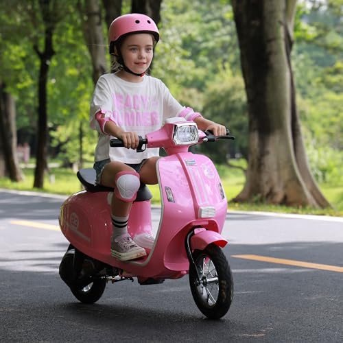 2 Wheel 24V Kids Electric Motorcycle with Music Headlight 3 Speed Pink R89189