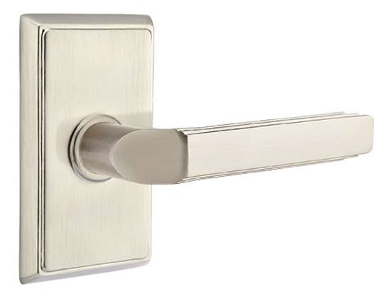 Flat Black Privacy Lever with Rectangular Rose A1387