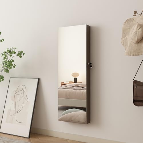 Off-White Jewelry Armoire with Mirror and 2 Drawers U602375