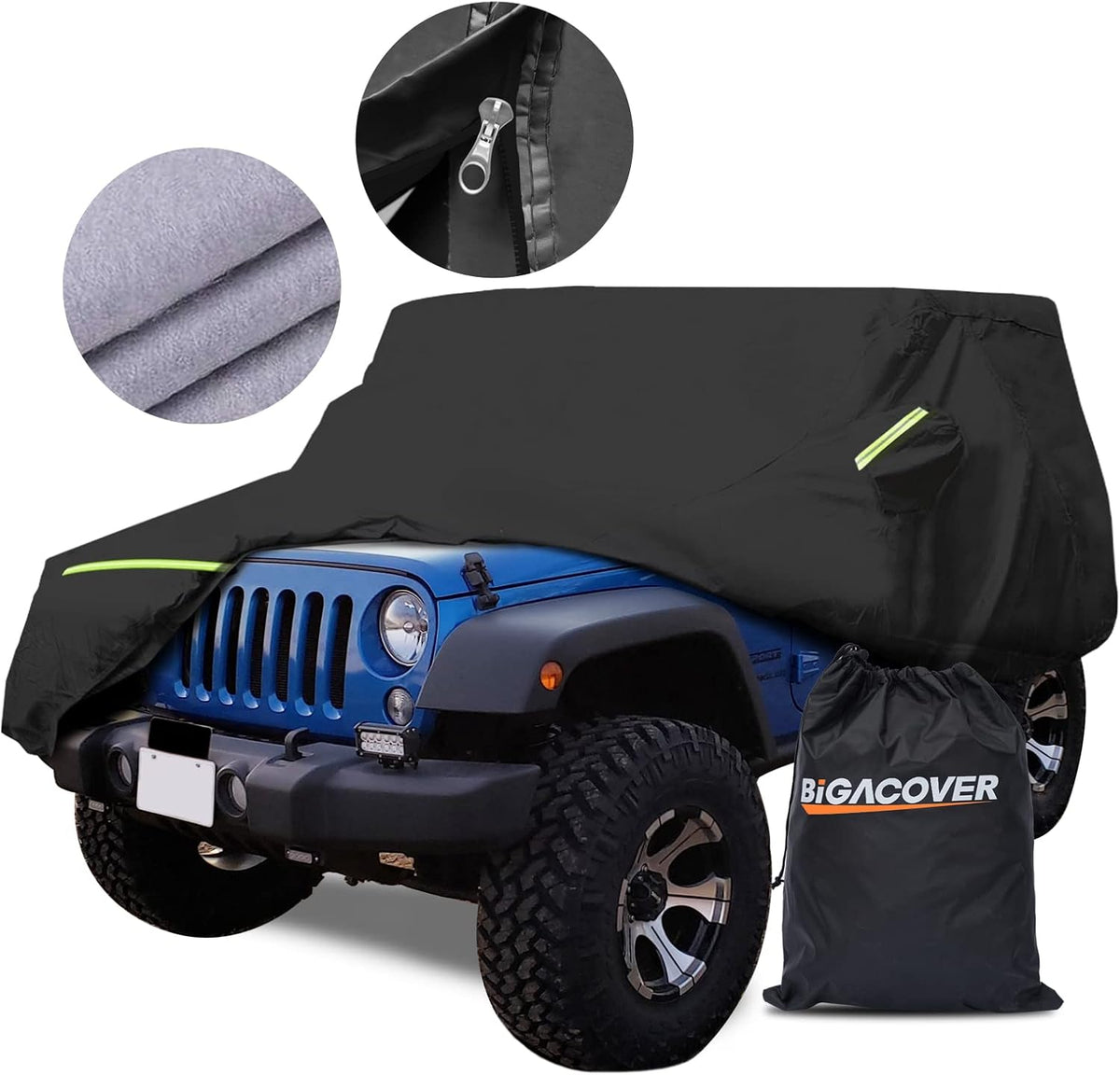 Black Waterproof SUV Cover with Zipper Pack of 2 V2981