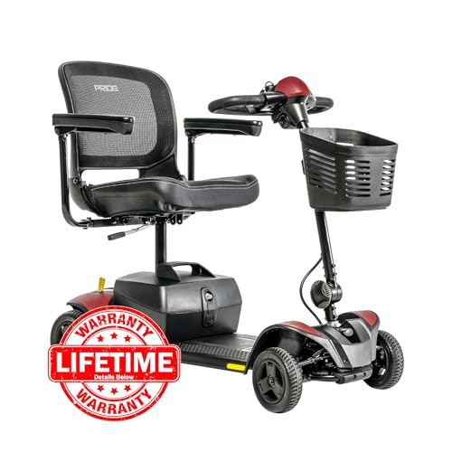 Iceberg Blue 4-Wheel Scooter with 18 Ah Battery, 300 Lbs Weight Capacity, 17"x17" Foldable Seat E2673
