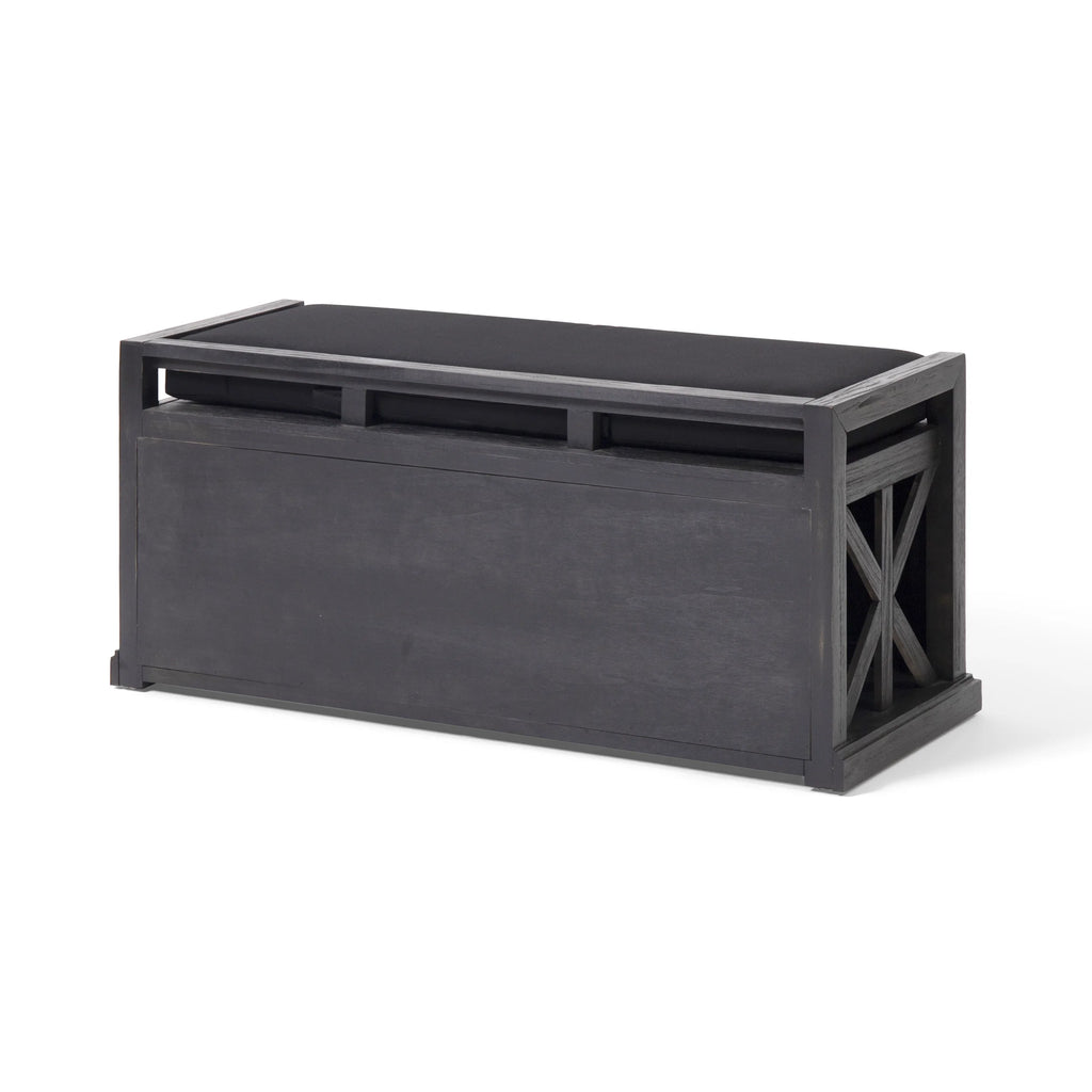 Acacia Wood Storage Bench with Cushion C85504