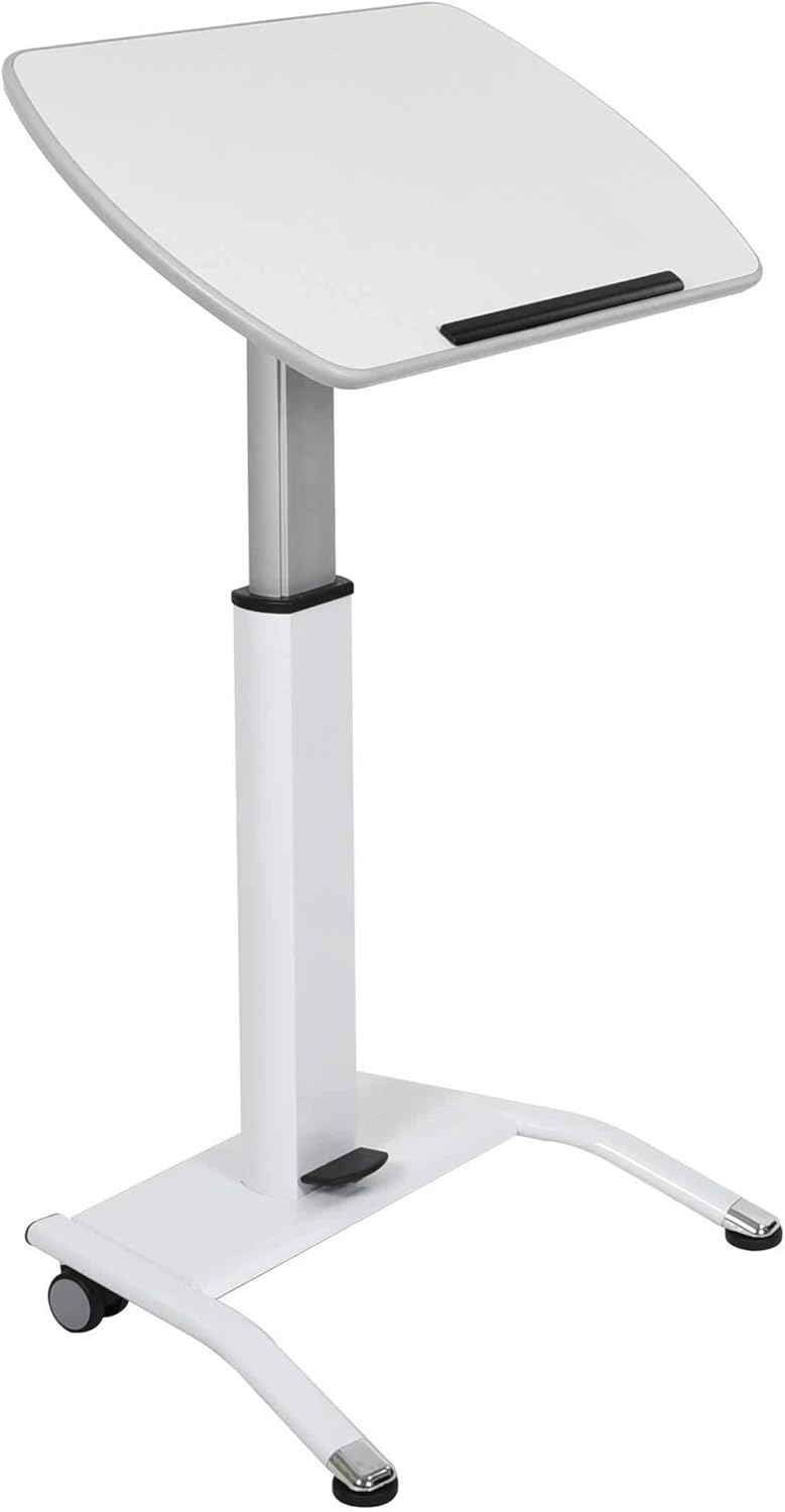 White Pneumatic Adjustable-Height Lectern V185