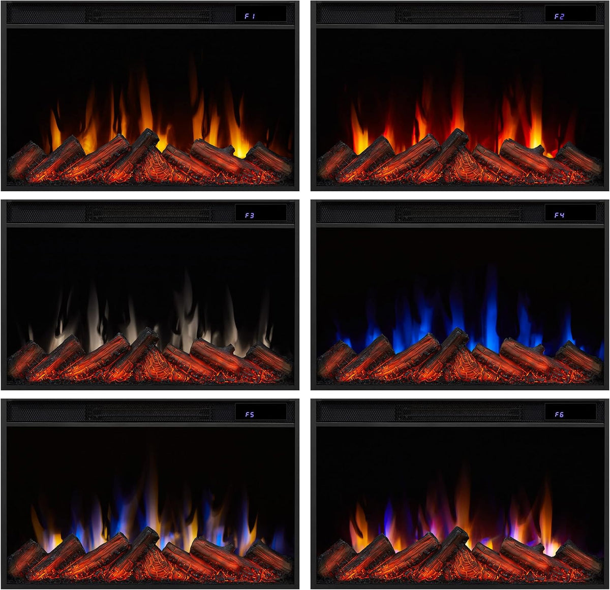 White 49" Slim Electric Fireplace with Mantel Y1322