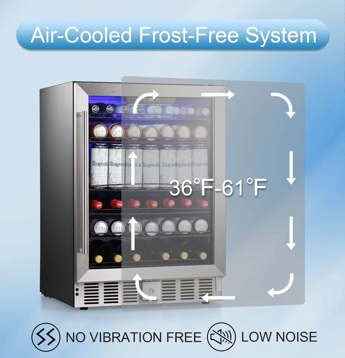 5.1 Cu.ft Beverage Refrigerator Cooler with Lock C701