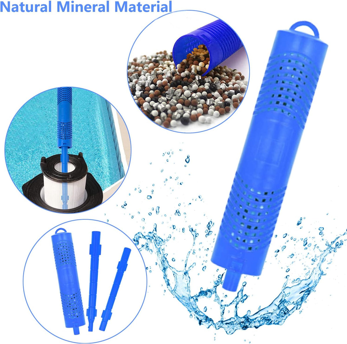 2 Pack Spa Filter Mineral Sticks for Hot Tub Swimming Pool D746
