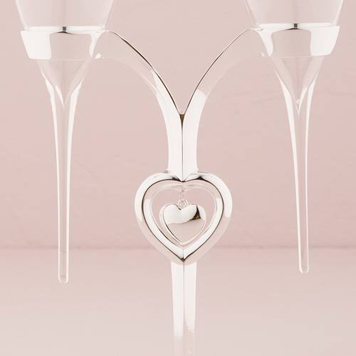 Glass Flutes with Silver Stand L440