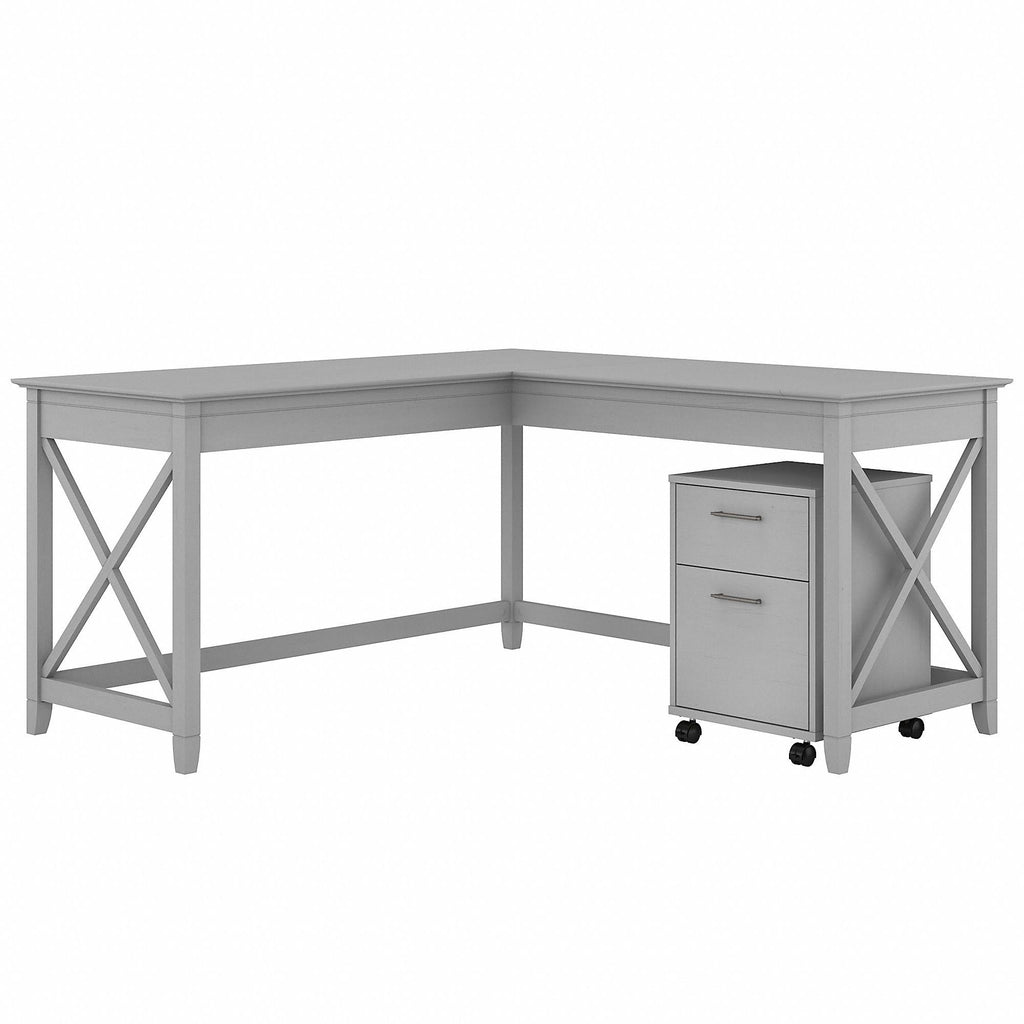 60-Inch L-Shaped Desk with Mobile File Cabinet F17394