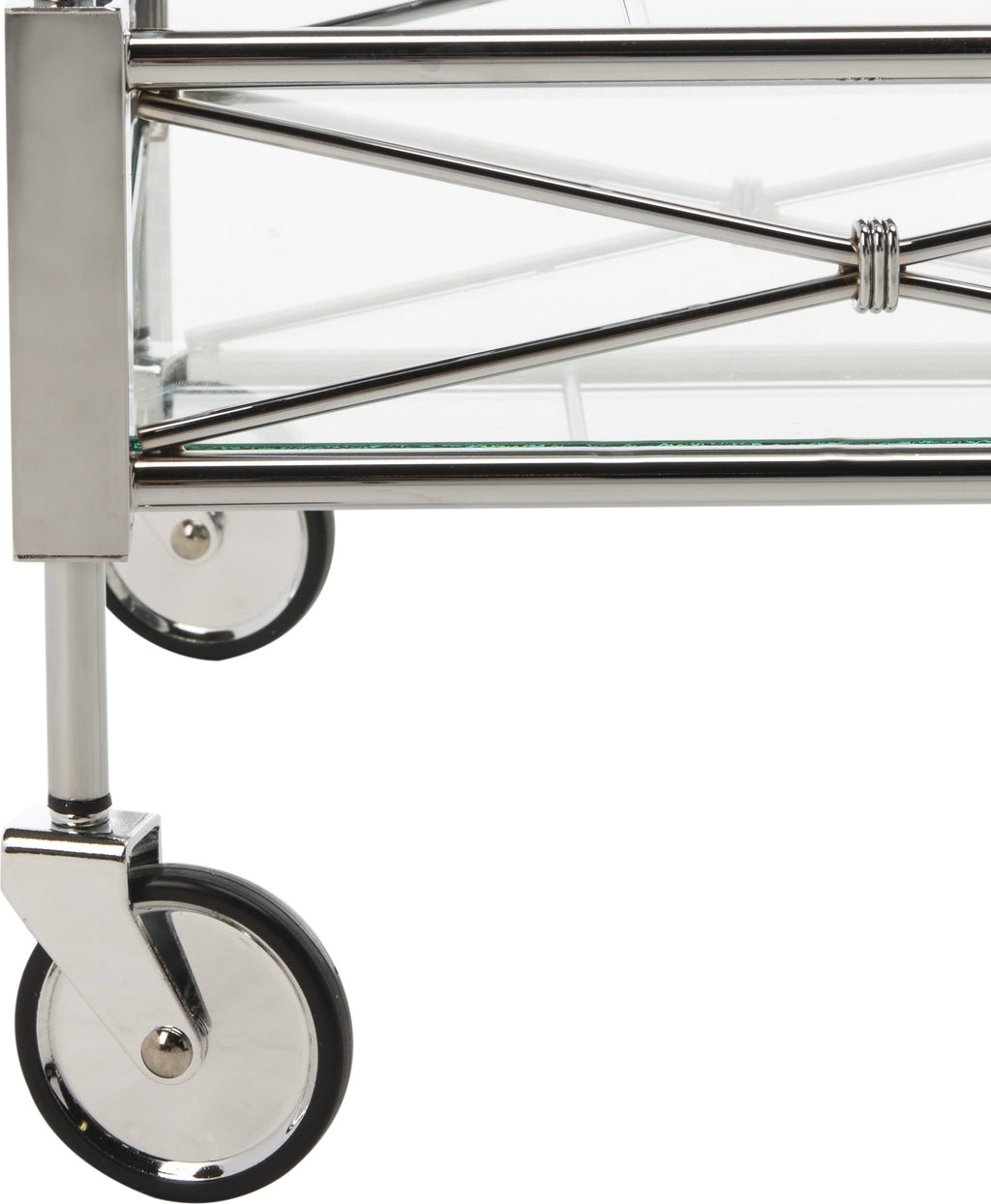 Chrome 2 Tier Rectangle Bar Cart O2928