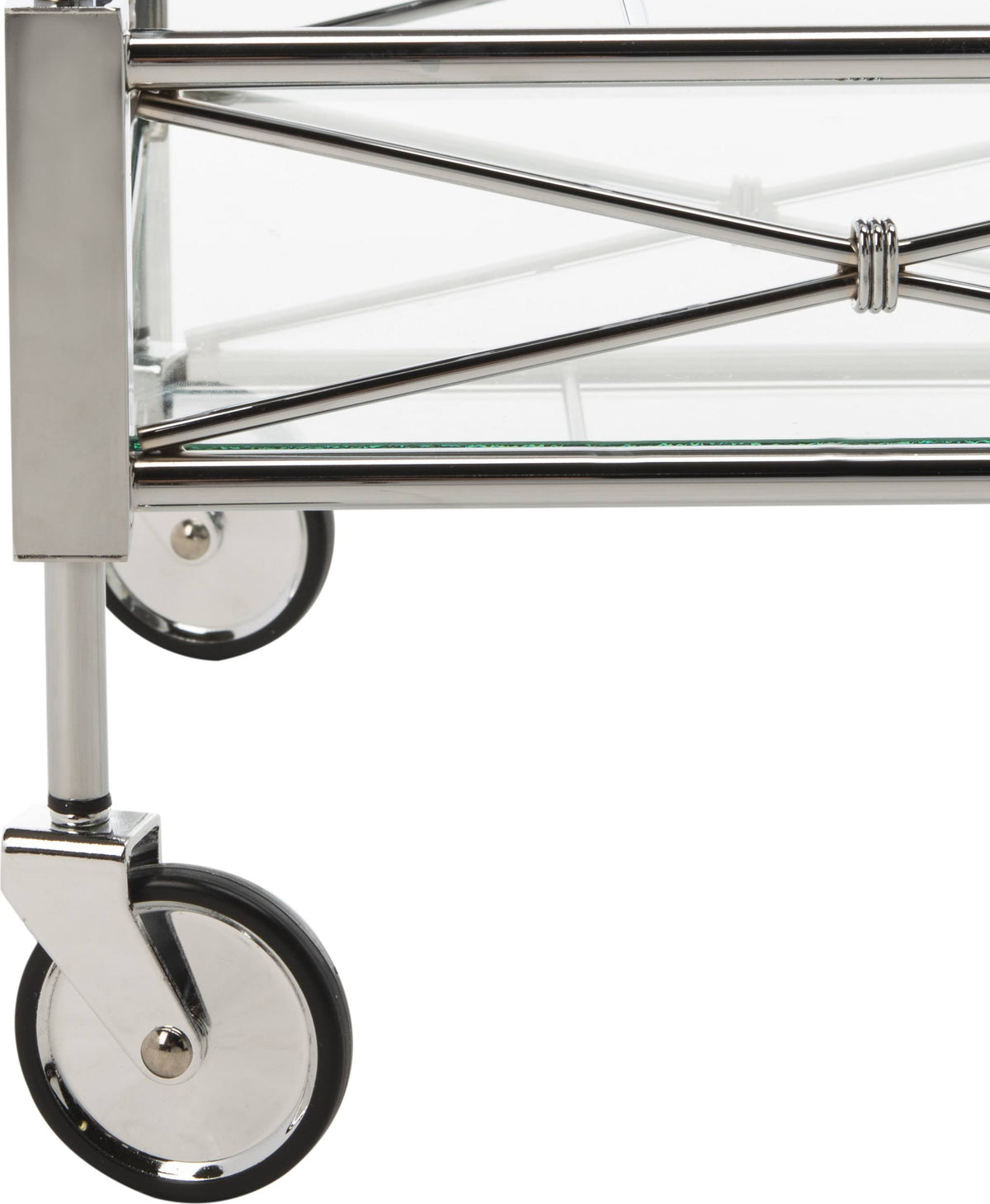 Chrome 2 Tier Rectangle Bar Cart O2928