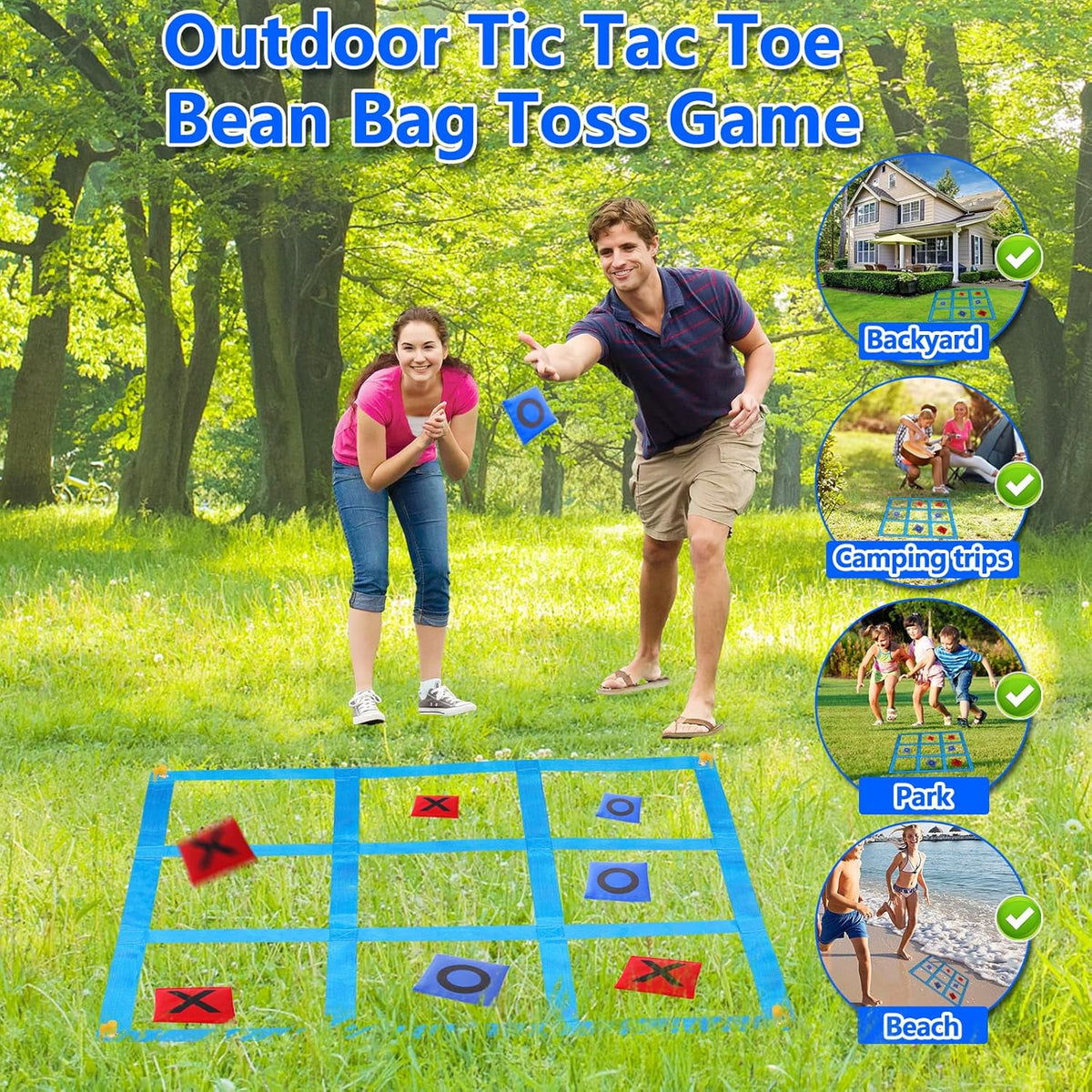 Outdoor Giant Tic Tac Toe Bean Bag Toss Game L4903