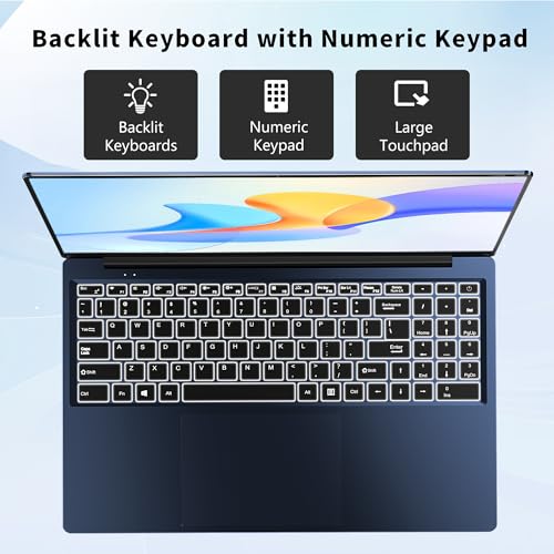 16 Inch Windows 11 Pro Gaming Laptop, 16GB RAM 1TB SSD, N150 Processor, Backlit Keyboard Z527397