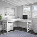 60-Inch L-Shaped Desk with Mobile File Cabinet F17394