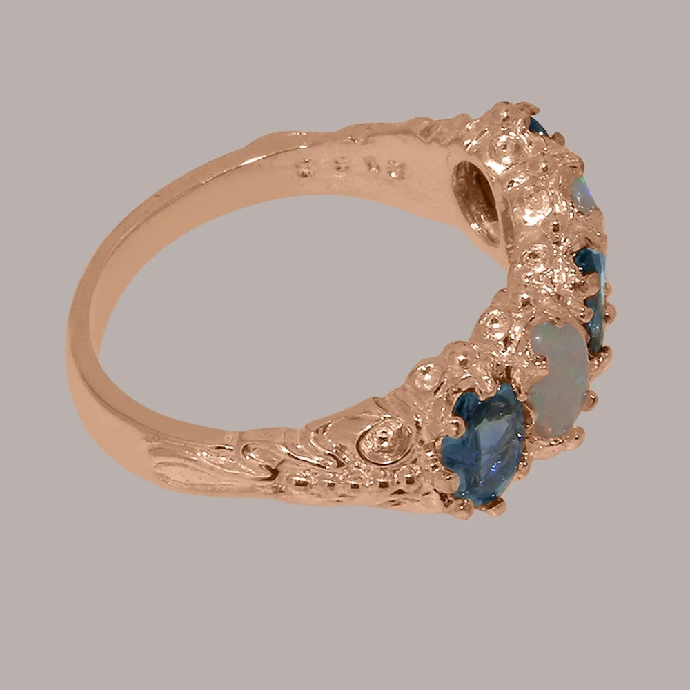 18k Rose Gold Natural Sapphire & Opal Eternity Ring A114842