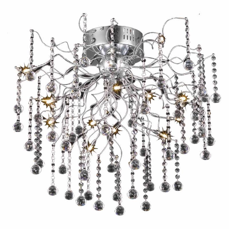 6 Light Chrome Flush Mount F6665