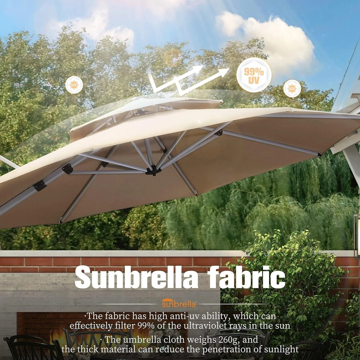 11ft Round Patio Umbrella R5960