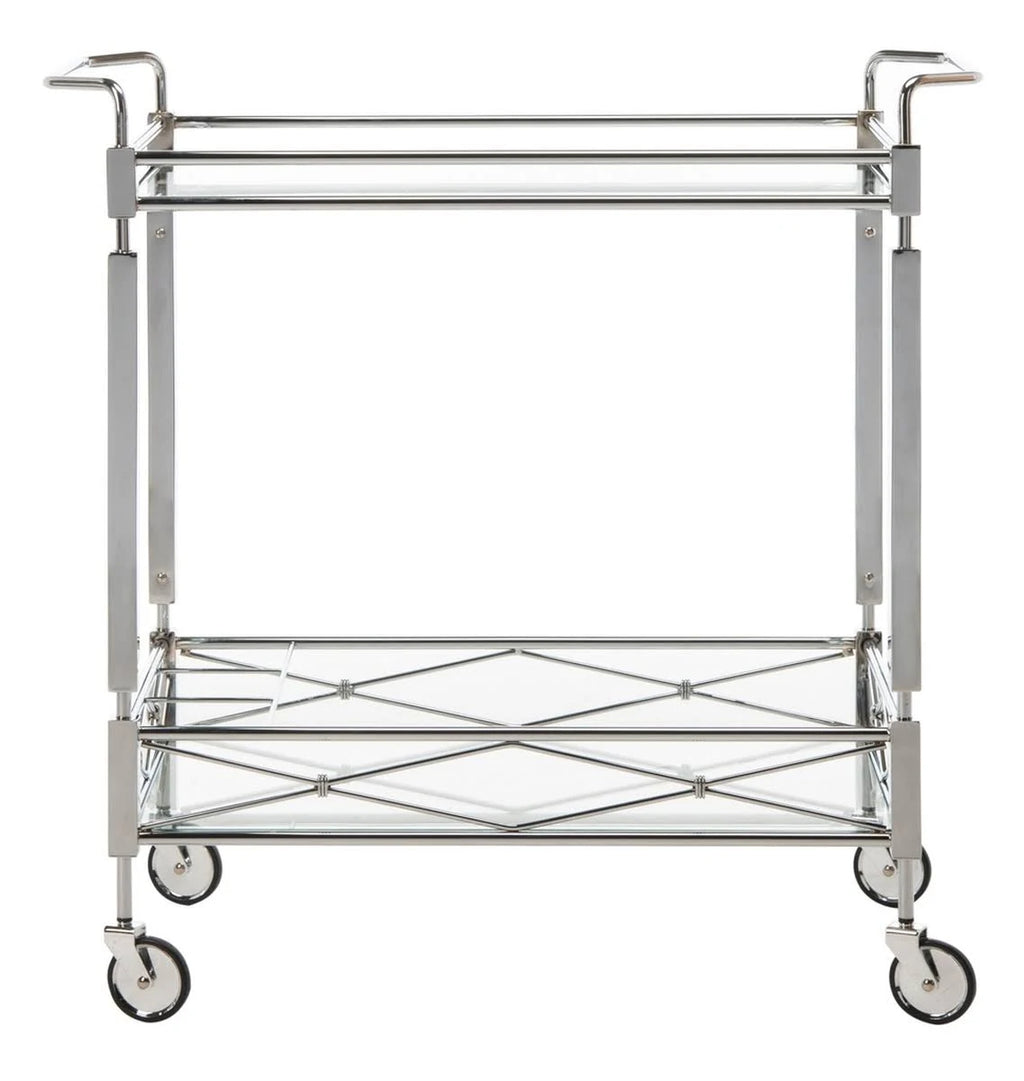 Chrome 2 Tier Rectangle Bar Cart O2928