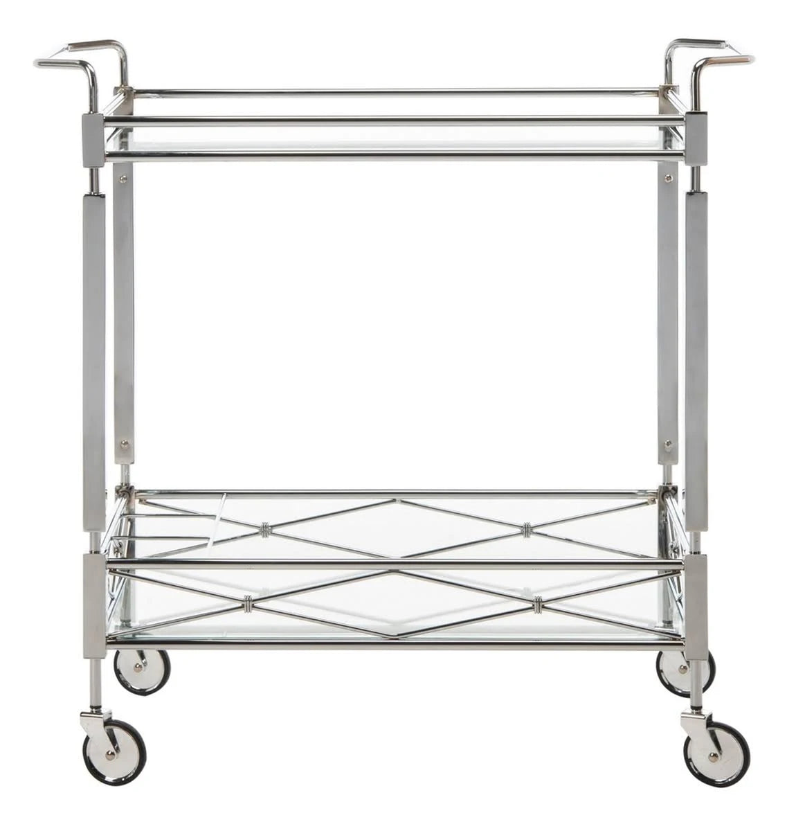 Chrome 2 Tier Rectangle Bar Cart O2928