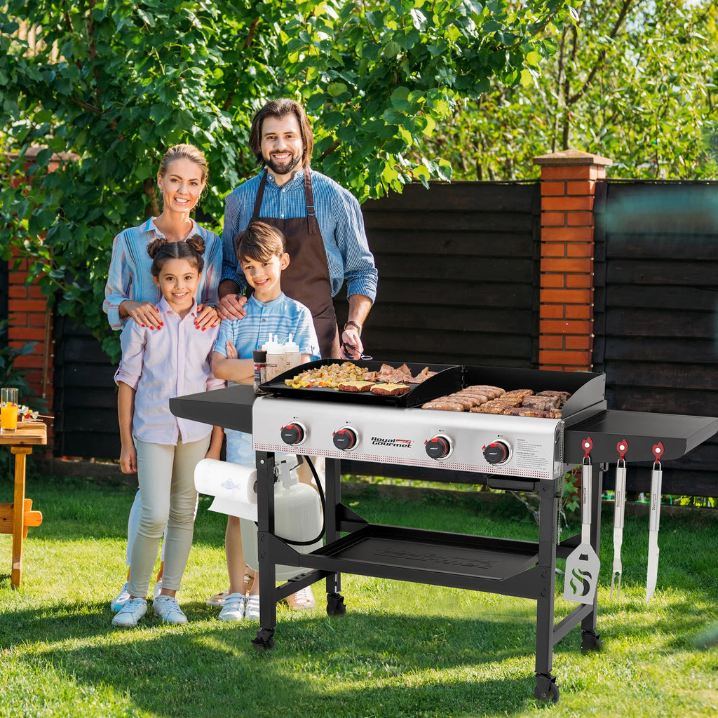 4-Burner Portable Flat Top Gas Grill and Griddle B472007