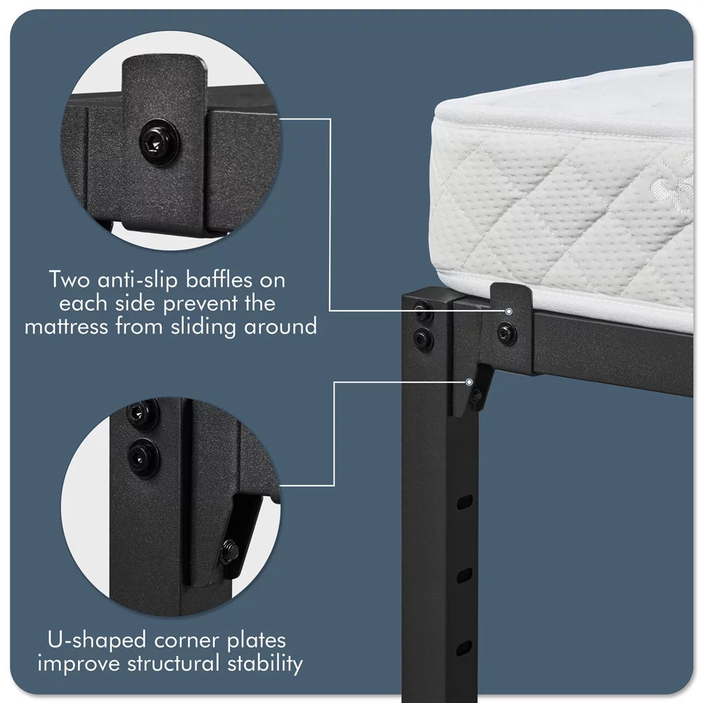 Twin Size Black Metal Platform Bed Frame U60452
