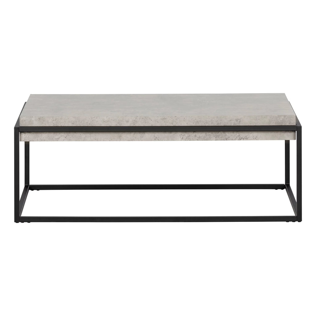 44" Coffee Table in Concrete Gray and Black M74450
