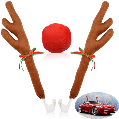 Reindeer Antlers & Nose Christmas Car Decorations M35013