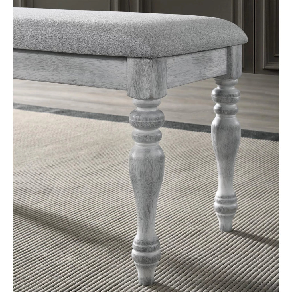 Upholstered Turned Leg Dining Bench Z6241