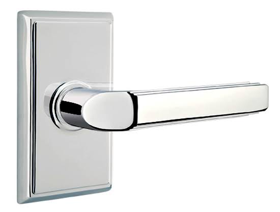 Flat Black Privacy Lever with Rectangular Rose A1387