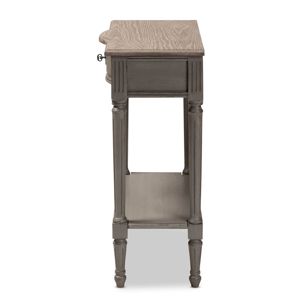 Gray 1-Drawer Wood Console Table I669