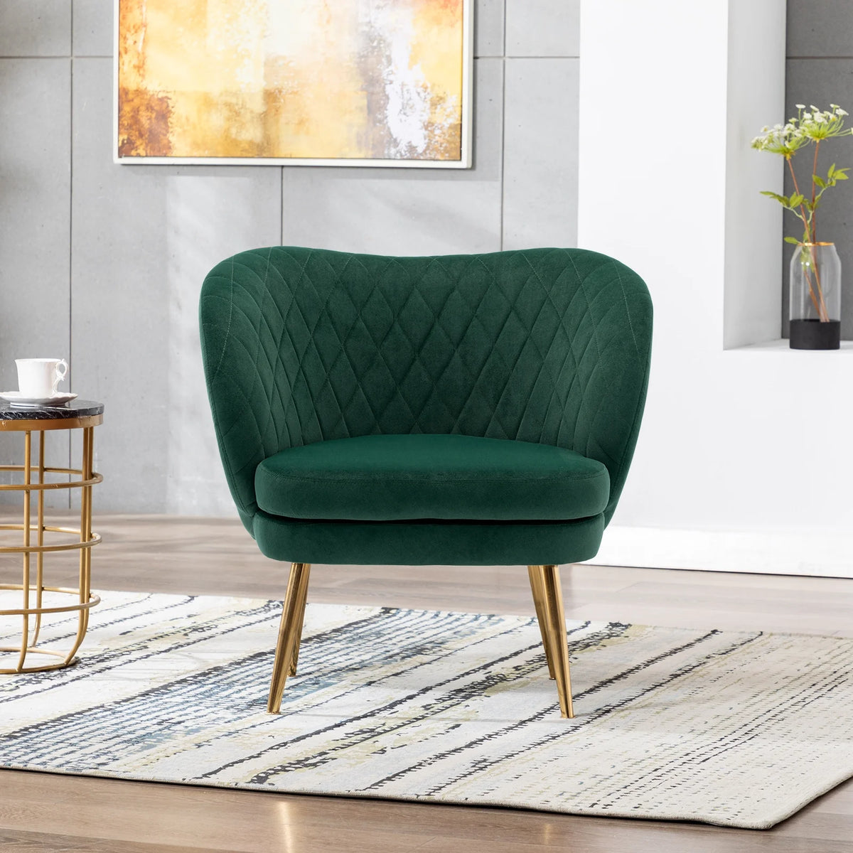 Velvet Dark Green Accent Chair R699