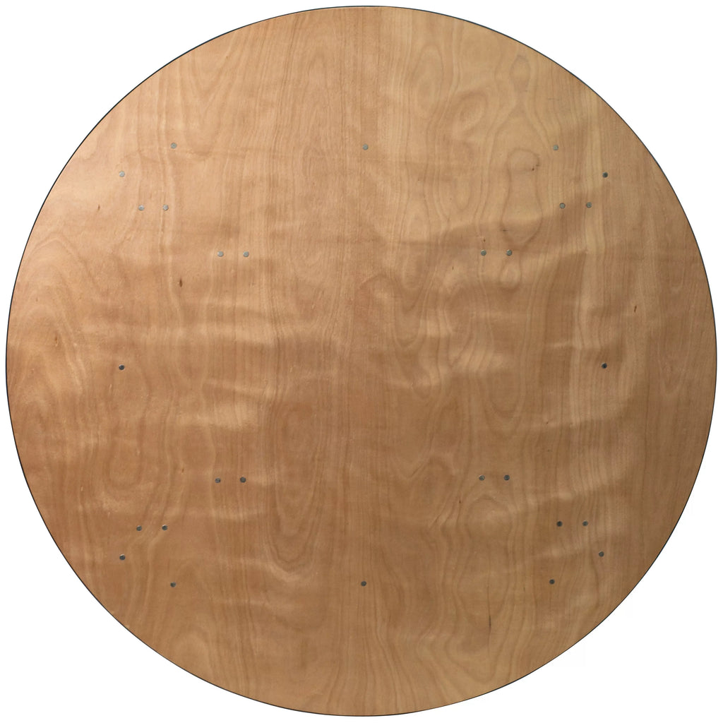 6-Foot Round Wood Folding Banquet Table O92348