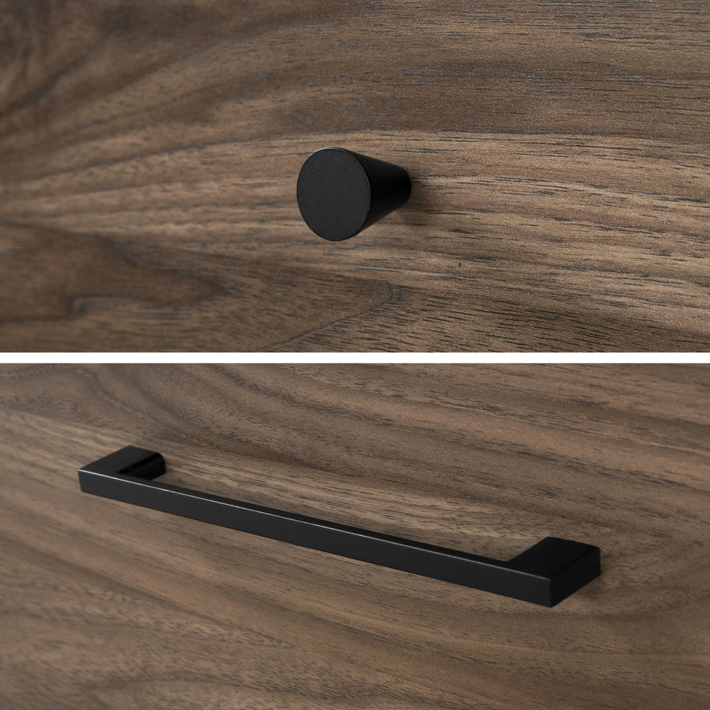 5 Drawer Dresser Natural Walnut and Matte Black H963369