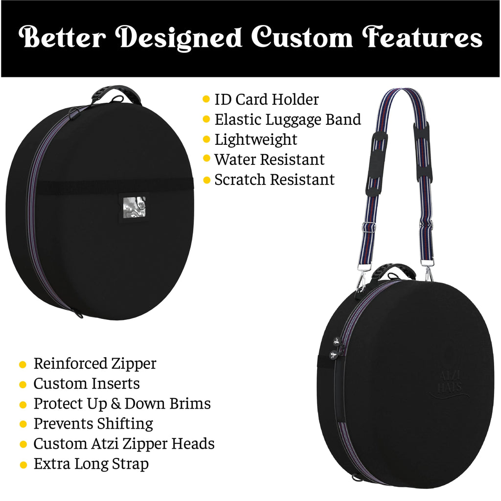 Cowboy Hat Travel Box Large Wide Brim Fedora Case Universal Size Hat Carrier M194