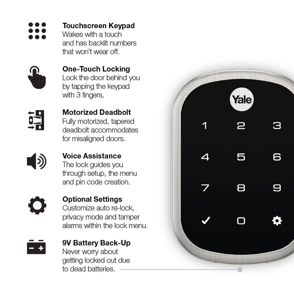 Satin Nickel Key Free Touchscreen Deadbolt I68732