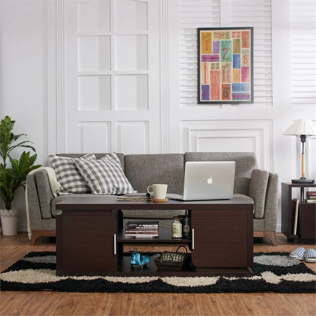 Wood Coffee Table in Walnut W104
