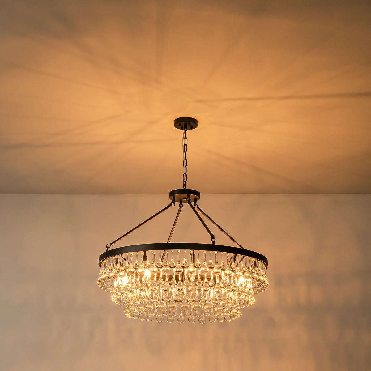 10-Light 3-Tier Drum Crystal Chandelier C4259