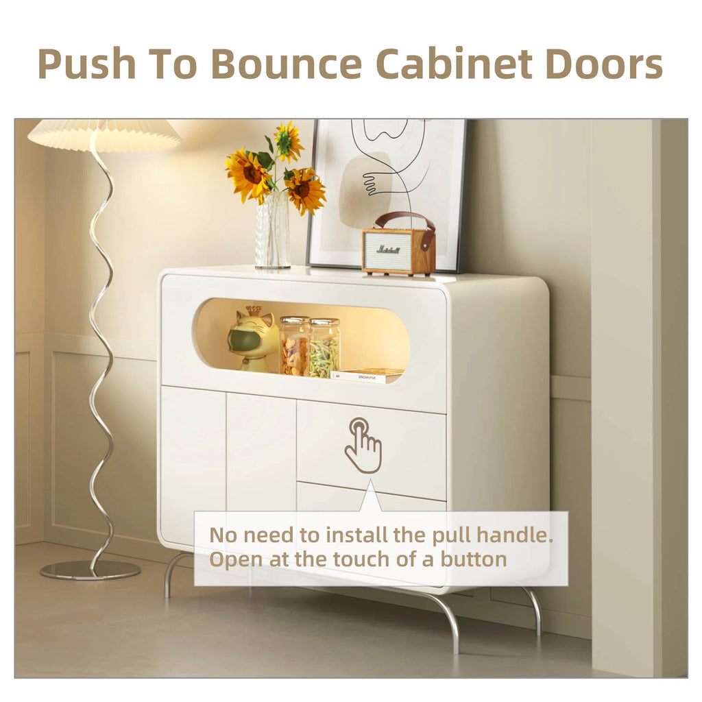 White Storage Cabinet with 2 Doors and 2 Drawers M770