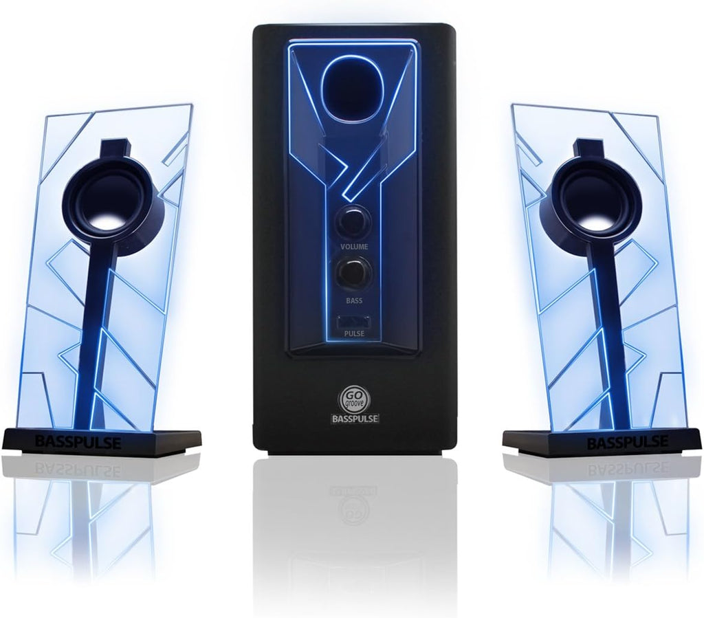2.1 Computer Speakers with Green LED Glow Lights and Powered Subwoofer K52670