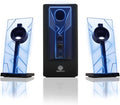 2.1 Computer Speakers with Green LED Glow Lights and Powered Subwoofer K52670
