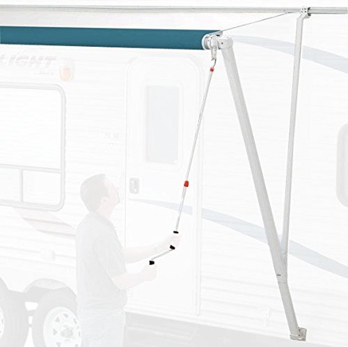 White Pioneer Crank-Out RV Awning Upgrade Endcap Kit B401